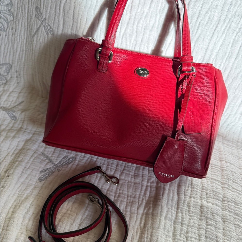 Coach Red Leather Mini Satchel – Classic Design - Picture 8 of 16